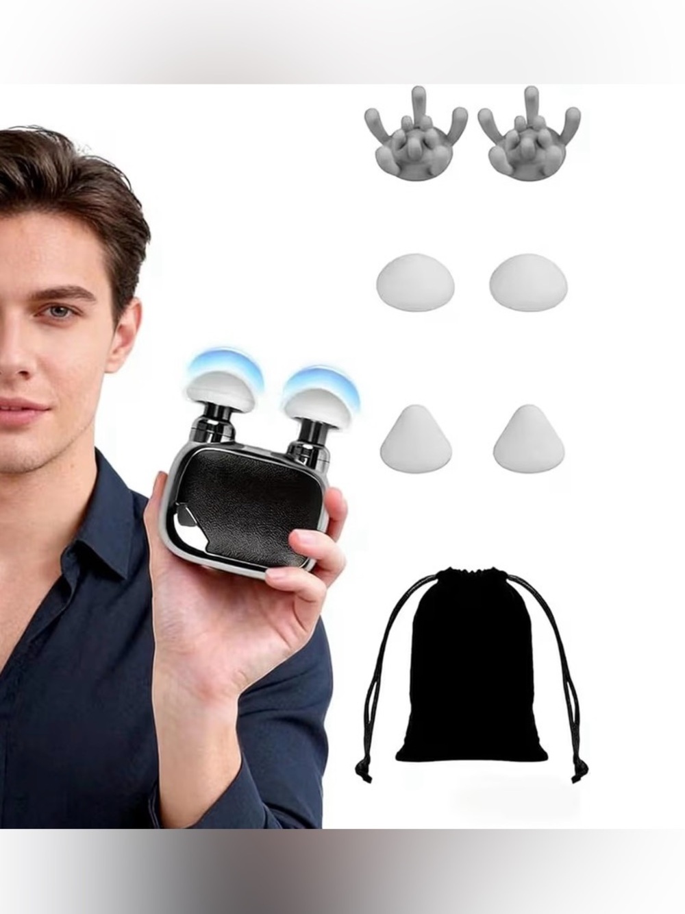 Portable Pocket Massage Gun,Dual Heads Mini Muscle Massager with Brushless Motor
